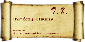 Thuróczy Klaudia névjegykártya